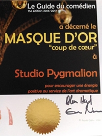 Le Guide du Comédien attribue un &quot;Masque d&#039;Or&quot; au Studio dans sa 15e édition !